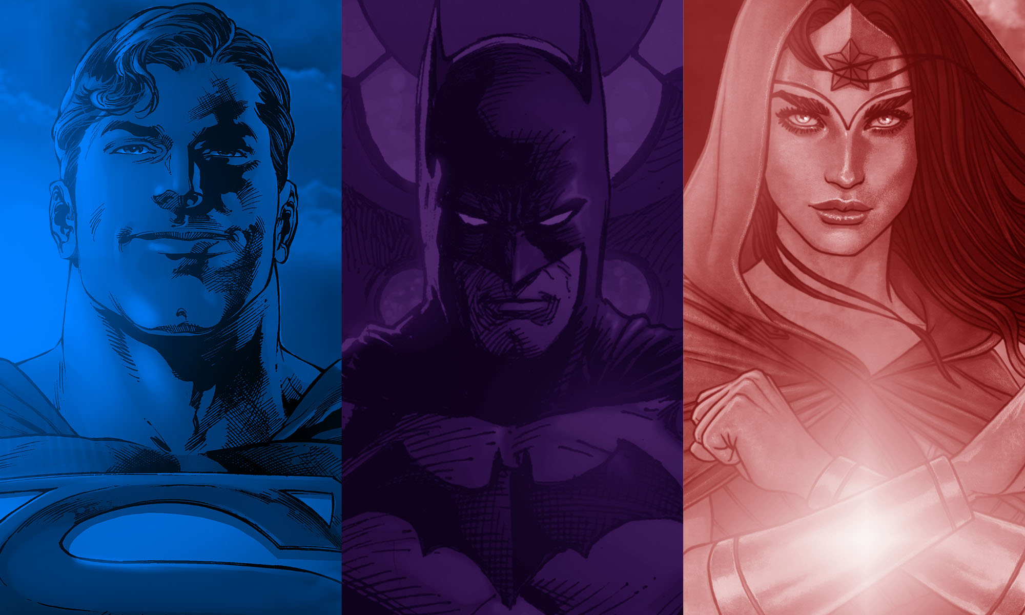 Superman, Batmat, Wonder Woman