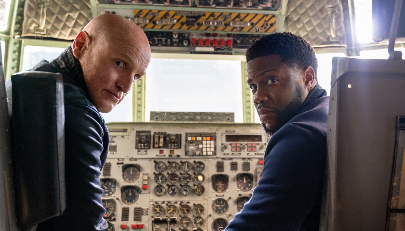 Woody Harrelson and Kevin Hart star in Netflix's The Man From Toronto.